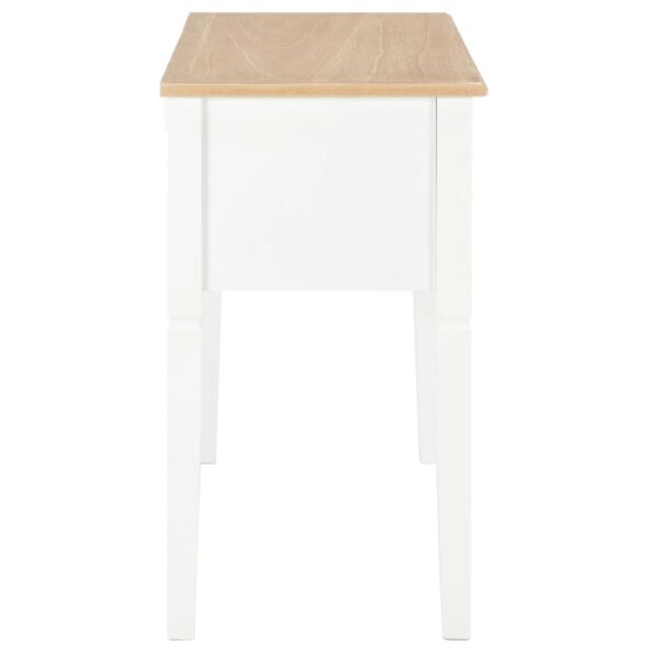 vidaXL Písací stôl, biely 109,5x45x77,5 cm, drevo – Obrázok 5