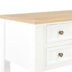 vidaXL Písací stôl, biely 109,5x45x77,5 cm, drevo – Obrázok 6