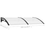 vidaXL Vchodová strieška, čierna a priehľadná 200x75 cm, PC – Obrázok 6