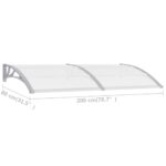 vidaXL Vchodová strieška, sivá a priehľadná 200x75 cm, PC – Obrázok 6