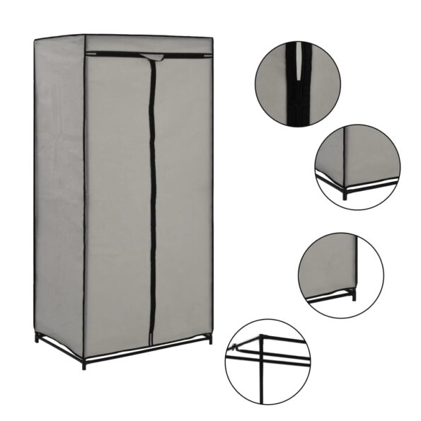 vidaXL Šatníky 2 ks sivé 75x50x160 cm – Obrázok 4