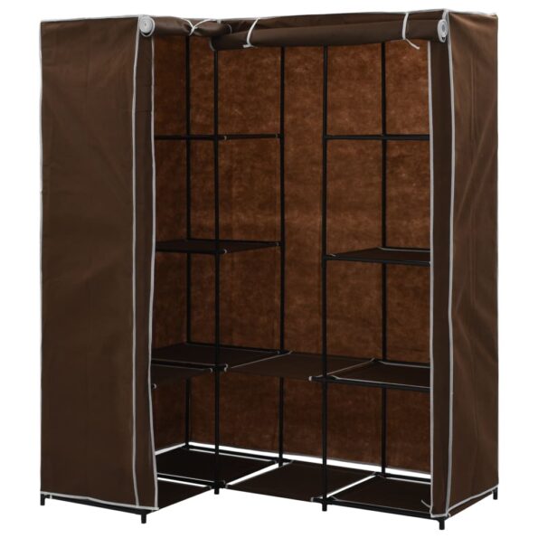 vidaXL Rohový šatník hnedý 130x87x169 cm – Obrázok 3