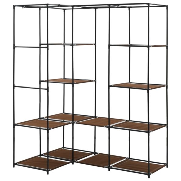 vidaXL Rohový šatník hnedý 130x87x169 cm – Obrázok 6