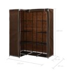 vidaXL Rohový šatník hnedý 130x87x169 cm – Obrázok 7