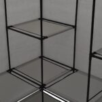 vidaXL Rohový šatník sivý 130x87x169 cm – Obrázok 2