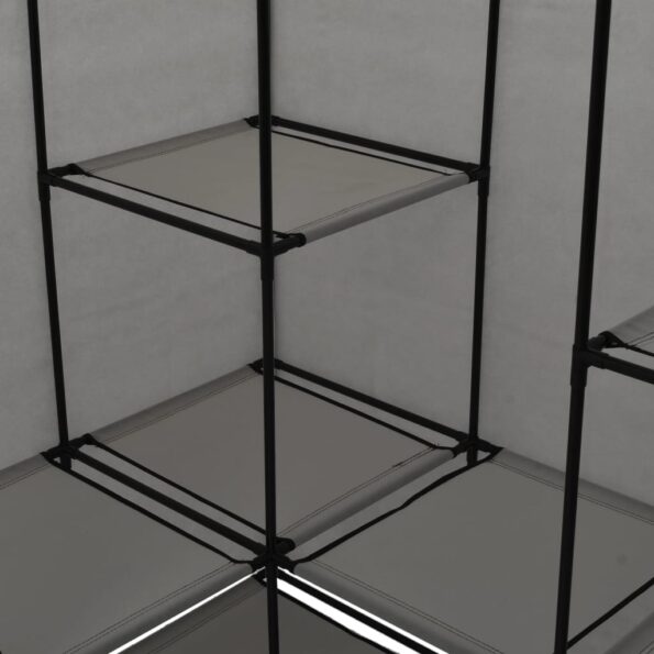 vidaXL Rohový šatník sivý 130x87x169 cm – Obrázok 2