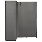 vidaXL Rohový šatník sivý 130x87x169 cm – Obrázok 4