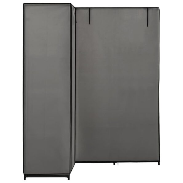 vidaXL Rohový šatník sivý 130x87x169 cm – Obrázok 4
