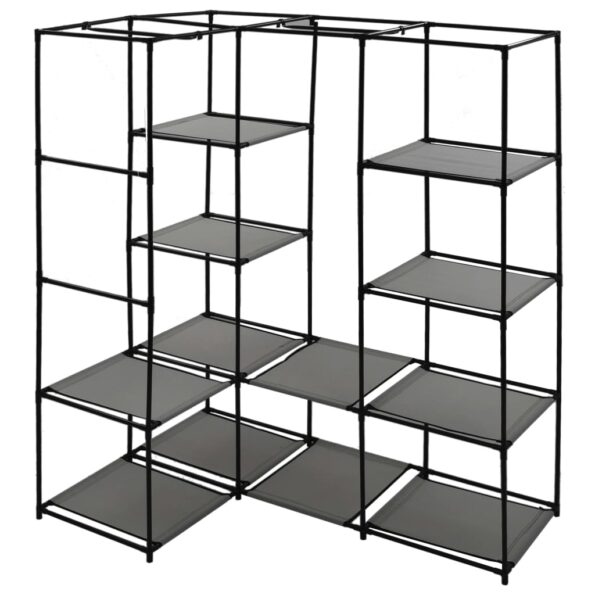 vidaXL Rohový šatník sivý 130x87x169 cm – Obrázok 5