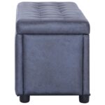 vidaXL Taburetka s úložným priestorom 87,5 cm, sivá, umelý semiš – Obrázok 4