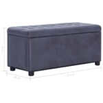 vidaXL Taburetka s úložným priestorom 87,5 cm, sivá, umelý semiš – Obrázok 6
