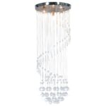 vidaXL Stropná lampa s krištálikmi, strieborná, špirála G9
