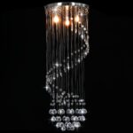 vidaXL Stropná lampa s krištálikmi, strieborná, špirála G9 – Obrázok 2