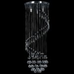 vidaXL Stropná lampa s krištálikmi, strieborná, špirála G9 – Obrázok 3