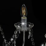 vidaXL Luster s korálkami strieborný 12 x E14 žiaroviek – Obrázok 5