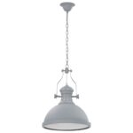 vidaXL Stropná lampa sivá okrúhla E27 – Obrázok 3