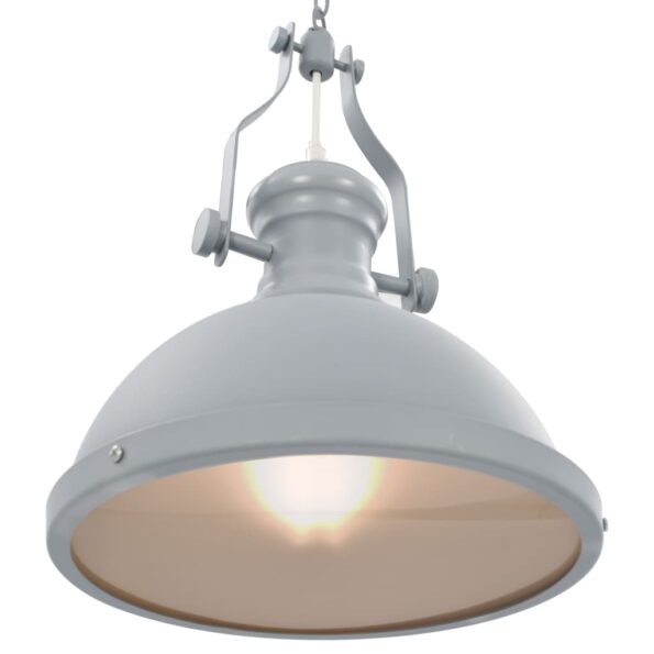 vidaXL Stropná lampa sivá okrúhla E27 – Obrázok 5