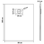 vidaXL Sprchová vanička, SMC, biela 100x80 cm – Obrázok 6