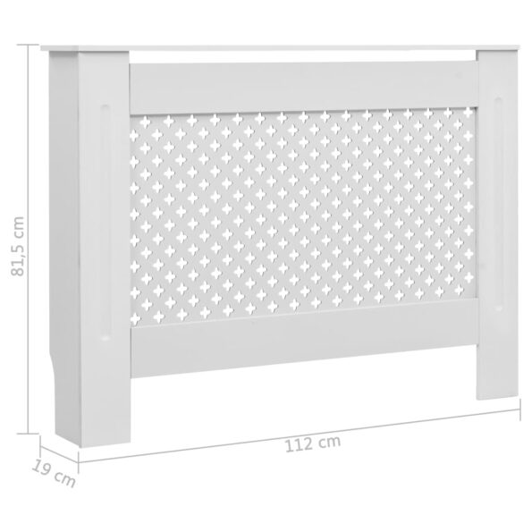 vidaXL Kryt na radiátor, biely 112x19x81,5 cm, MDF – Obrázok 7