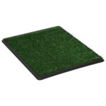 vidaXL Toaleta pre psy s nádobou a umelou trávou, zelená 64x51x3 cm WC – Obrázok 2