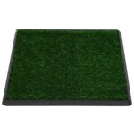 vidaXL Toaleta pre psy s nádobou a umelou trávou, zelená 64x51x3 cm WC – Obrázok 5