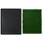 vidaXL Toaleta pre psy s nádobou a umelou trávou, zelená 64x51x3 cm WC – Obrázok 6