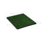vidaXL Toaleta pre psy s nádobou a umelou trávou, zelená 64x51x3 cm WC – Obrázok 9