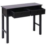 vidaXL Konzolový stolík čierny 90x30x77 cm drevený – Obrázok 2