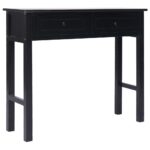 vidaXL Konzolový stolík čierny 90x30x77 cm drevený – Obrázok 5