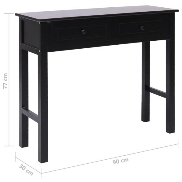 vidaXL Konzolový stolík čierny 90x30x77 cm drevený – Obrázok 8