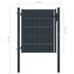 vidaXL Plotová brána PVC a oceľ 100x100 cm antracitová – Obrázok 4