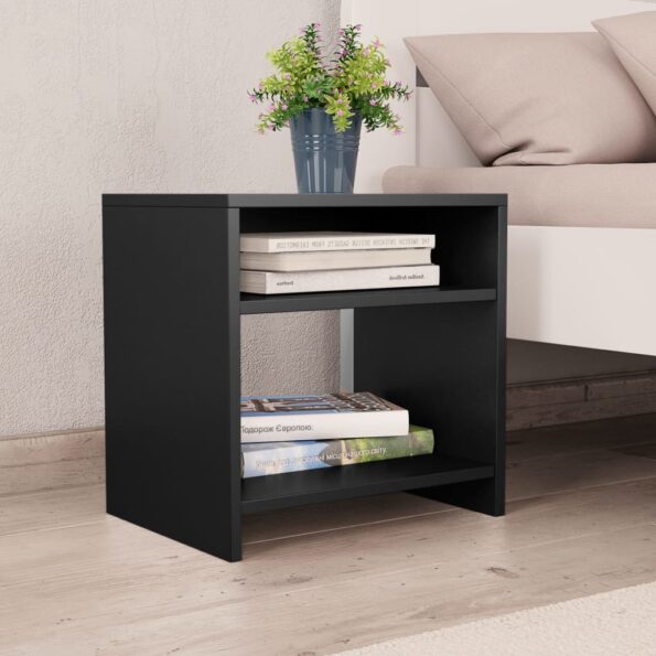 vidaXL Nočné stolíky 2 ks, čierne 40x30x40 cm, kompozitné drevo – Obrázok 2