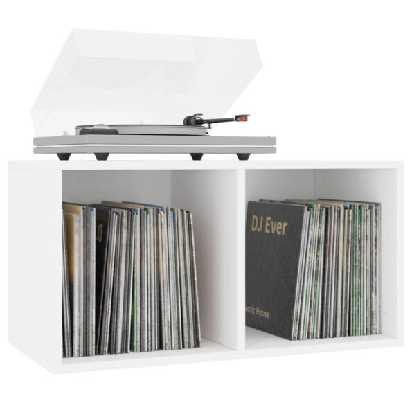 vidaXL Úložný box na vinyly, biely 71x34x36 cm, kompozitné drevo – Obrázok 3