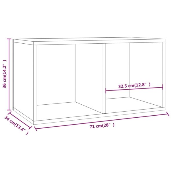 vidaXL Úložný box na vinyly, biely 71x34x36 cm, kompozitné drevo – Obrázok 9