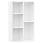 vidaXL Knižnica/komoda, biela 50x25x80 cm, kompozitné drevo – Obrázok 2
