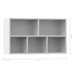 vidaXL Knižnica/komoda, biela 50x25x80 cm, kompozitné drevo – Obrázok 12