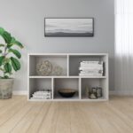 vidaXL Knižnica/komoda, biela 50x25x80 cm, kompozitné drevo – Obrázok 4