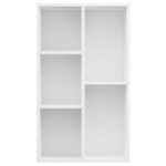 vidaXL Knižnica/komoda, biela 50x25x80 cm, kompozitné drevo – Obrázok 6