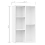 vidaXL Knižnica/komoda, biela 50x25x80 cm, kompozitné drevo – Obrázok 11