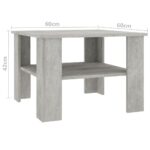 vidaXL Konferenčný stolík, betónovo sivý 60x60x42 cm, kompozitné drevo – Obrázok 5
