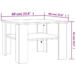 vidaXL Konferenčný stolík, betónovo sivý 60x60x42 cm, kompozitné drevo – Obrázok 6