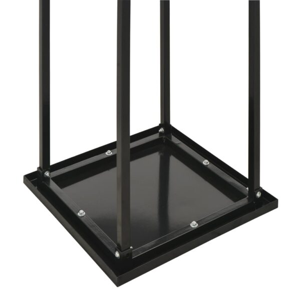 vidaXL Stojan na krbové drevo s podstavcom, čierny 37x37x113 cm, oceľ – Obrázok 5