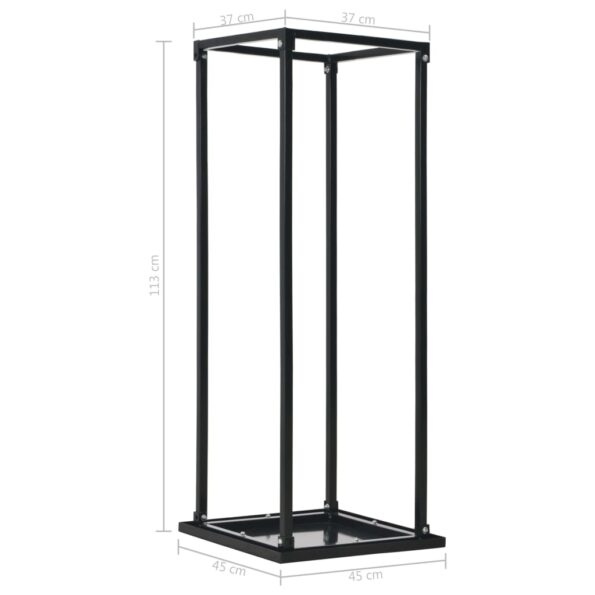vidaXL Stojan na krbové drevo s podstavcom, čierny 37x37x113 cm, oceľ – Obrázok 6