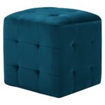 vidaXL Taburetky 2 ks modré 30x30x30 cm semišová látka – Obrázok 2