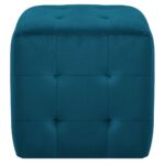 vidaXL Taburetky 2 ks modré 30x30x30 cm semišová látka – Obrázok 3