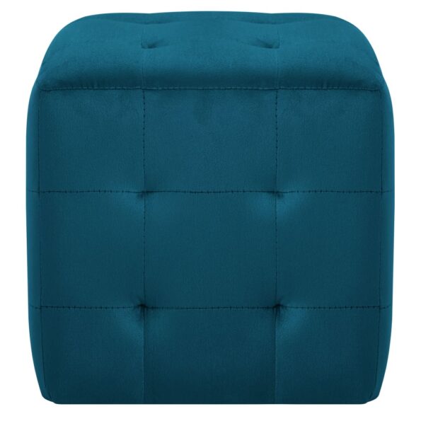 vidaXL Taburetky 2 ks modré 30x30x30 cm semišová látka – Obrázok 3