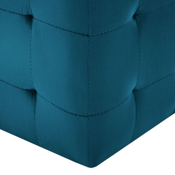 vidaXL Taburetky 2 ks modré 30x30x30 cm semišová látka – Obrázok 5