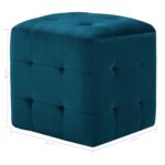 vidaXL Taburetky 2 ks modré 30x30x30 cm semišová látka – Obrázok 6