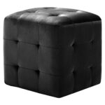 vidaXL Taburetky 2 ks čierne 30x30x30 cm semišová látka – Obrázok 2