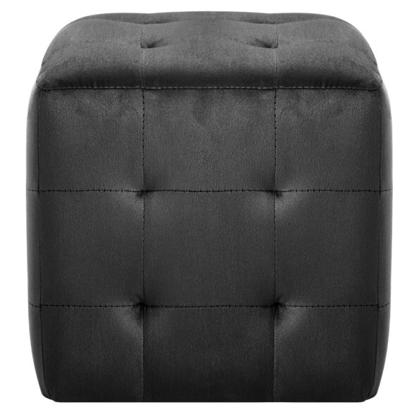 vidaXL Taburetky 2 ks čierne 30x30x30 cm semišová látka – Obrázok 3